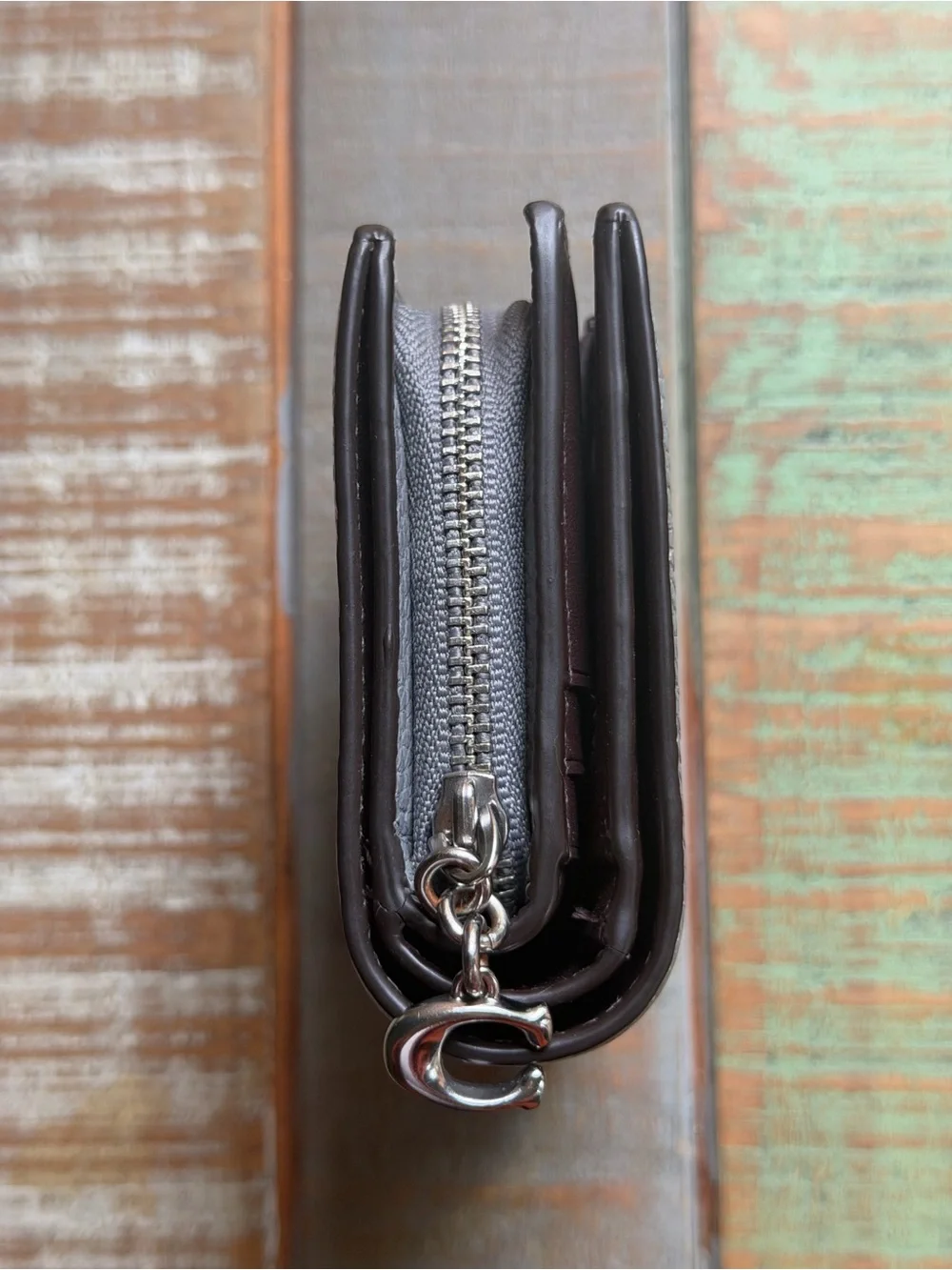 Coach gray pebbled